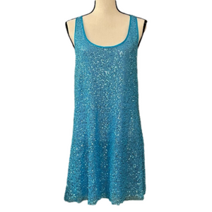 Victoria’s Secret Blue Sequin Racerback Dress Size Large